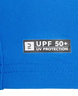 surf Detské tričko do vody s ochranou proti UV s dlhým rukávom modré s potlačou