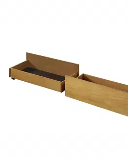 Šatníkové skrine 2 kusy, zásuvný kontajner pod posteľ, dub, MIDEA