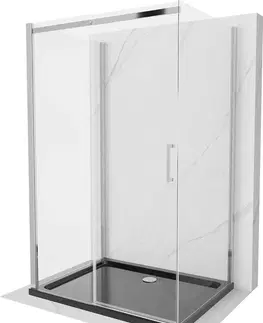 Vane MEXEN/S - OMEGA sprchovací kút 3-stenný 130x90, transparent, chróm + vanička vrátane sifónu 825-130-090-01-00-3s-4070