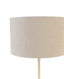 Stolove lampy Stolná lampa zlatá nastaviteľná s tienidlom svetlohnedá 35 cm - Parte