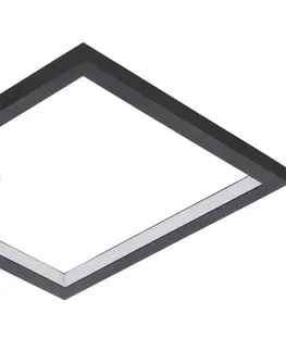 Stropné svietidlá EGLO LED stropné svietidlo Gafares s diaľkovým ovládaním hranaté čierne