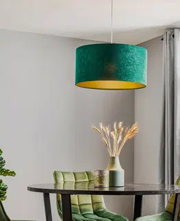 Závesné svietidlá Maco Design Závesné svetlo Salina, zelená/zlatá, Ø 50 cm