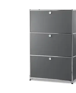 Dressers Kovový regál »CN3« s 3 výklopnými priehradkami, sivý