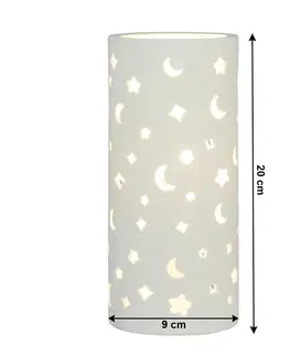 LED osvetlenie Stolná lampa DANAR biela / vzor hviezdy Tempo Kondela
