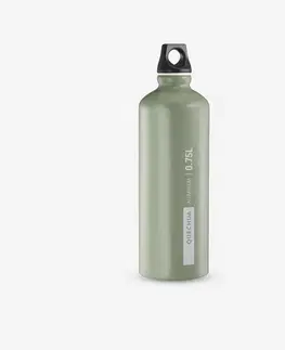 kemping Hliníková fľaša 100 na turistiku so skrutkovacím vrchnákom 0,75 litra zelená