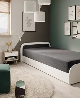 Jednolôžkové postele ArtElta Jednolôžková posteľ PARYS biela | 80 x 190 cm Farba: Ľavá / Sawana 05
