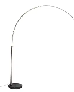 Oblúkové lampy Moderná oblúková lampa z ocele s mramorovou základňou - XXL