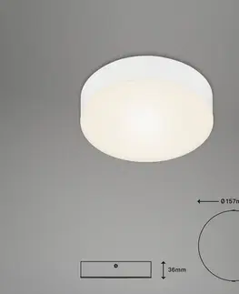 Stropné svietidlá Briloner Stropné svietidlo Flame LED, Ø 15,7 cm, biele