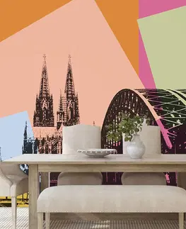 Abstraktné tapety Tapeta digitálna ilustrácia mesta Kolín