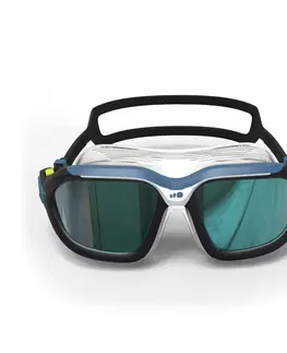 okuliare Plavecké okuliare Active zrkadlové sklá najväčšia veľkosť čierno-modré