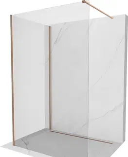 Sprchové dvere MEXEN/S - Kioto Sprchová zástena WALK-IN 140 x 120 cm, transparent, meď kartáčovaná 800-140-212-65-00-120