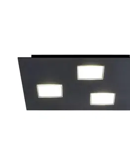 Stropné svietidlá Fabbian Fabbian Quarter čierne stropné LED svetlo 3-pl.