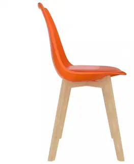 Jedálenské stoličky a kreslá Jedálenská stolička 2 ks plast / umelá koža / buk Dekorhome Modrá