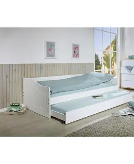 Detské rozkladacie postele Výsuvná Posteľ Malte Biela 90x200 Cm