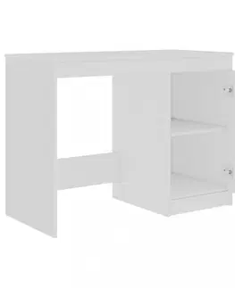 Pracovné stoly Písací stôl so zásuvkami a skrinkou 140x50 cm Dekorhome Dub sonoma / biela