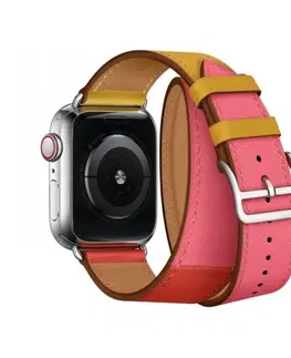 Príslušenstvo k wearables Remienok z teľacej kože (dlhý) COTEetCI pre Apple Watch 42/44/45mm, oranžovo/ružový