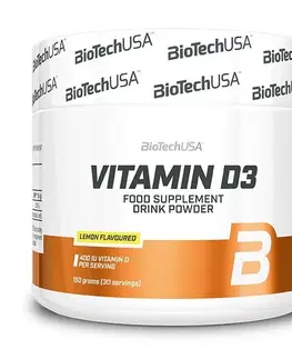 Vitamín D Vitamin D3 práškový - Biotech USA 150 g Lemon