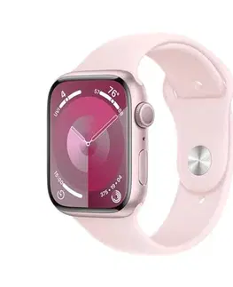 Inteligentné hodinky Apple Watch Series 9 GPS 45mm ružová , hliníkové puzdro so športovým remienkom svetlá ružová - SM MR9G3QCA