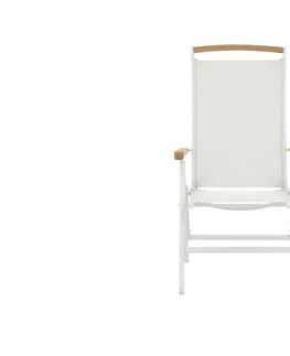Stoličky Panama polohovateľná stolička biela/teak