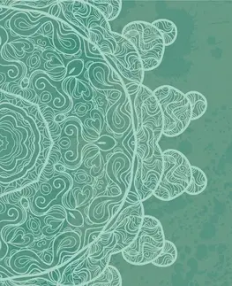 Tapety Feng Shui Tapeta zelená arabeska na abstraktnom pozadí