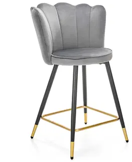 Barové stoličky HALMAR H-106 barová stolička sivá / čierna / zlatá