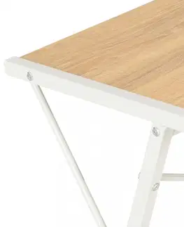Pracovné stoly Písací stôl s policami drevotrieska / oceľ Dekorhome Biela