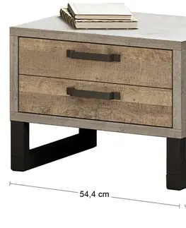 Nočné stolíky NABBI Bova BC nočný stolík so zásuvkami pieskový dub / woodcon