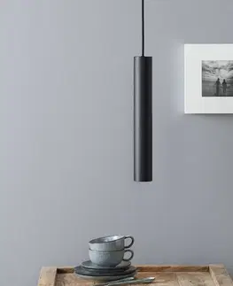 Závesné svietidlá Ideallux Závesné LED svietidlo Look v štíhlom tvare, čierne