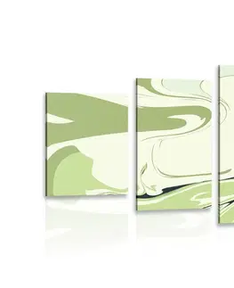 Abstraktné obrazy 5-dielny obraz abstraktný vzor materiálov zelený