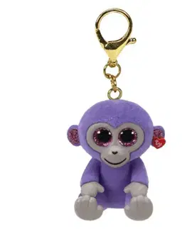 Interaktívne hračky TY Prívesok fialová opica, Grapes 6 cm
