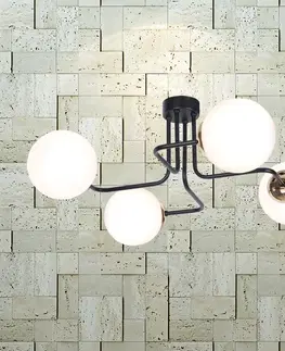 Moderné lampy do obývačky Luster Kari Čierna/Zlatý K-4705 LW4