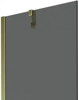 Sprchové dvere MEXEN/S - Next vaňová zástena FIX 60 x 150 cm, grafit, zlatá 895-060-000-00-40-50