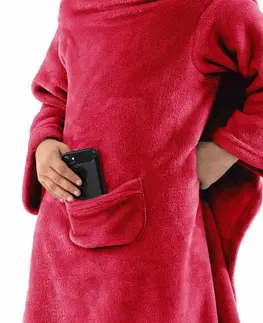 Detské deky Decoking Deka s rukávmi Lazy Kids červená, 90 x 105 cm