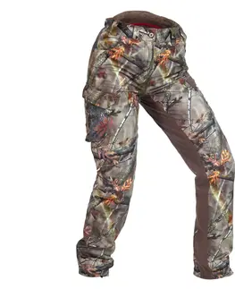 mikiny Dámske poľovnícke nohavice 500 hrejivé nepremokavé nehlučné maskáčové