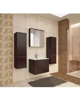 Kúpeľňové skrinky Mason Skrinka so zrkadlom MASON biela Tempo Kondela Wenge