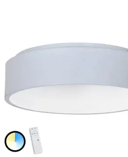 Stropné svietidlá Näve Sivé stropné LED Birte s diaľkovým ovládaním