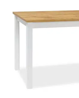 Jedálenské stoly BONO jedálenský stôl 100x60 cm, dub Wotan / biela matná