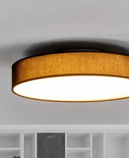 Stropné svietidlá Lindby Látkové stropné LED svietidlo Saira 40 cm čierne