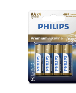 Predlžovacie káble Philips Philips LR6M4B/10 - 4 ks Alkalická batéria AA PREMIUM ALKALINE 1,5V 