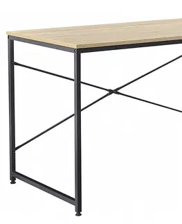 Písacie a pracovné stoly KONDELA Mellora 90 písací stôl dub / čierna