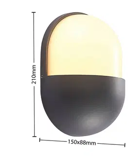 Vonkajšie nástenné svietidlá Lindby Lindby Dianko vonkajšie LED svietidlo, okrúhle