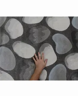 Koberce a koberčeky KONDELA Menga koberec 133x190 cm hnedá / sivá / vzor kamene