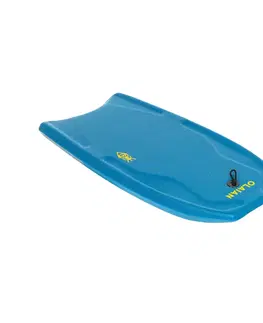 vodné športy Detský bodyboard 100 pevný s leashom na zápästie modro-žltý