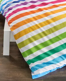 Obliečky 4Home Bavlnené obliečky Rainbow, 140 x 200 cm, 70 x 90 cm
