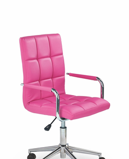Kancelárske stoličky HALMAR Gonzo 2 kancelárske kreslo s podrúčkami ružová / chróm