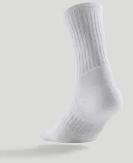 bedminton Tenisové ponožky RS 500 vysoké 3 páry biele