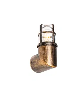 Vonkajsie nastenne svietidla Vintage vonkajšie nástenné svietidlo mosadz IP54 20,8 cm - Kiki
