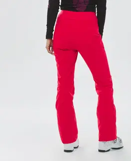 nohavice Dámske lyžiarske nohavice Slim 500 červené