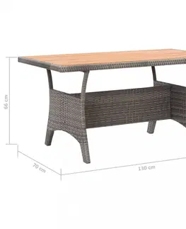 Záhradné stoly Záhradný stôl sivá / akácia Dekorhome 130 cm