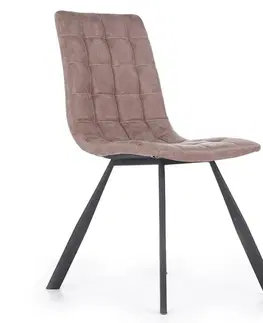 Čalúnené stoličky Stolička K280 ekokoža/kov hnedá 50x60x91